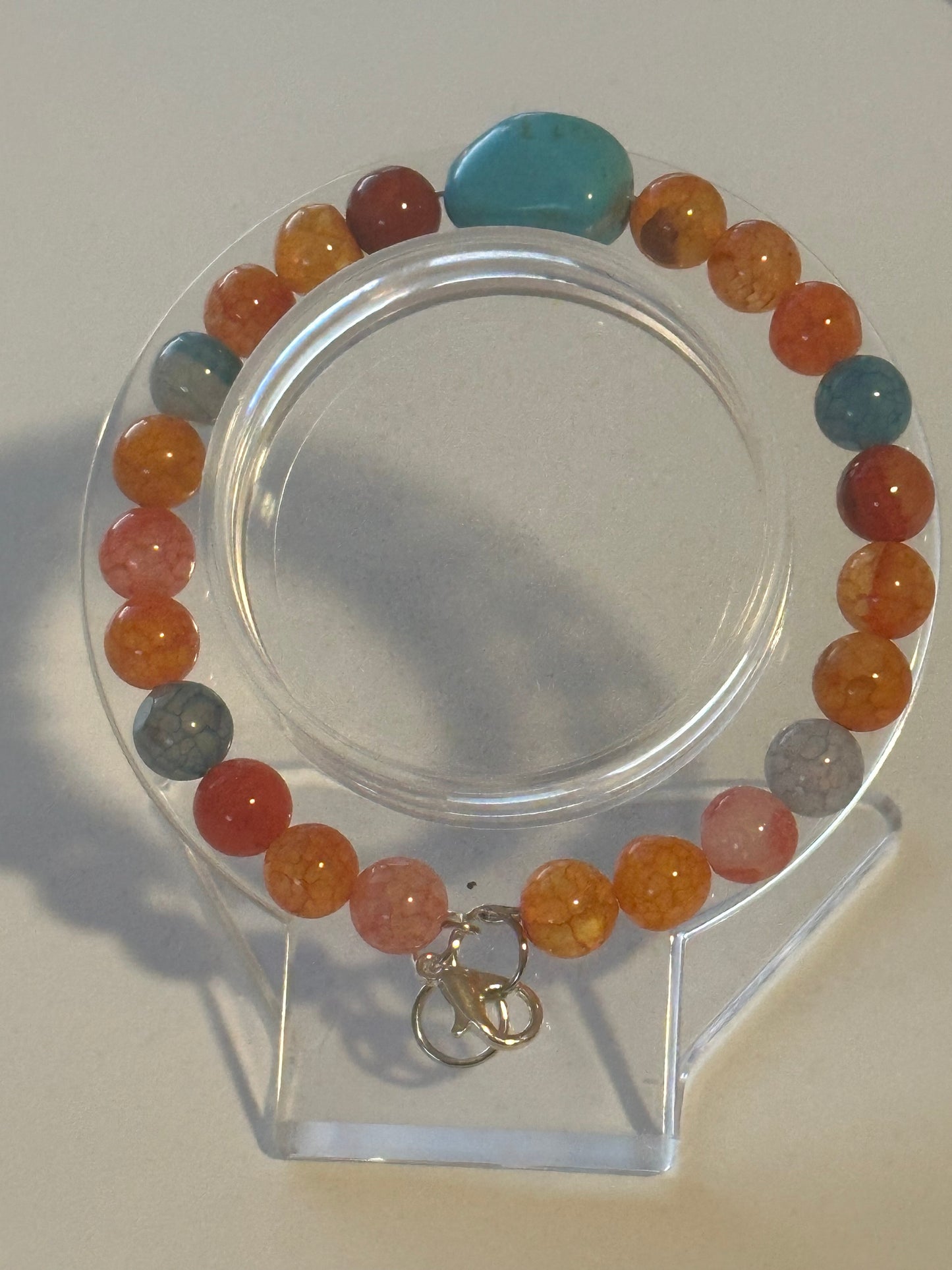 Carnelian with Turquoise Bracelet.
