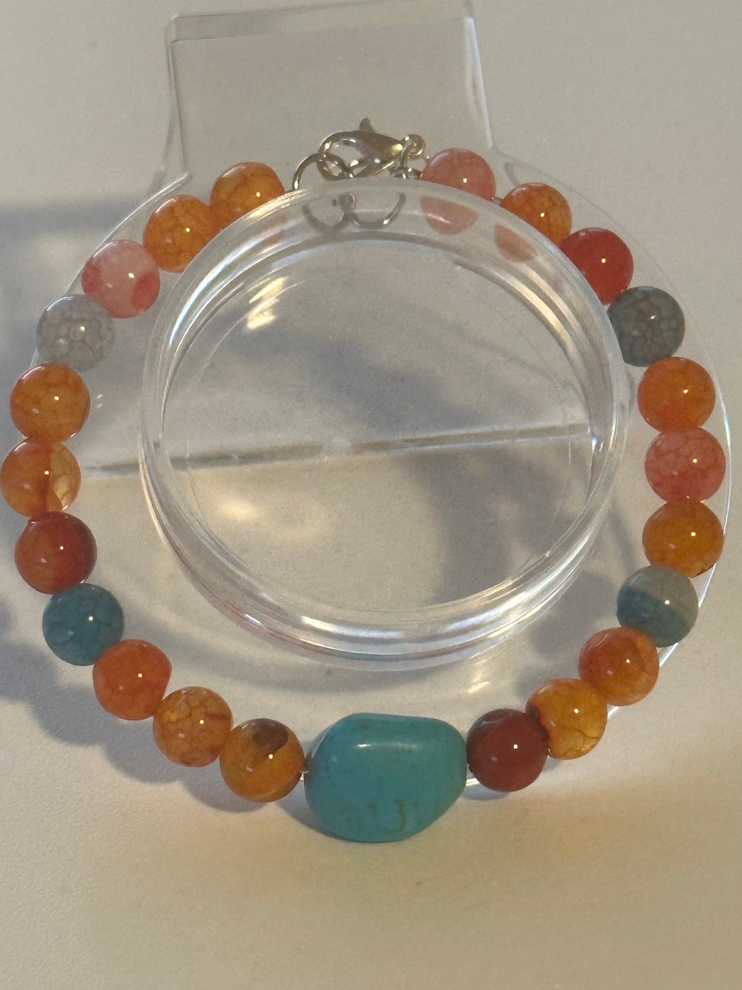 Carnelian with Turquoise Bracelet.