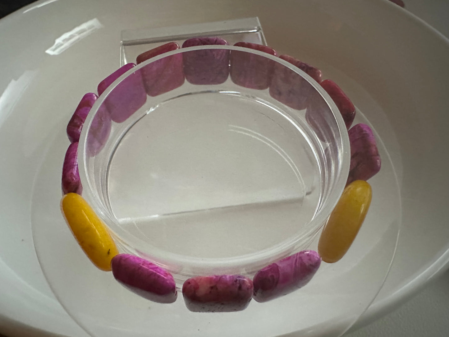 Natural Pink Howlite Bracelet.